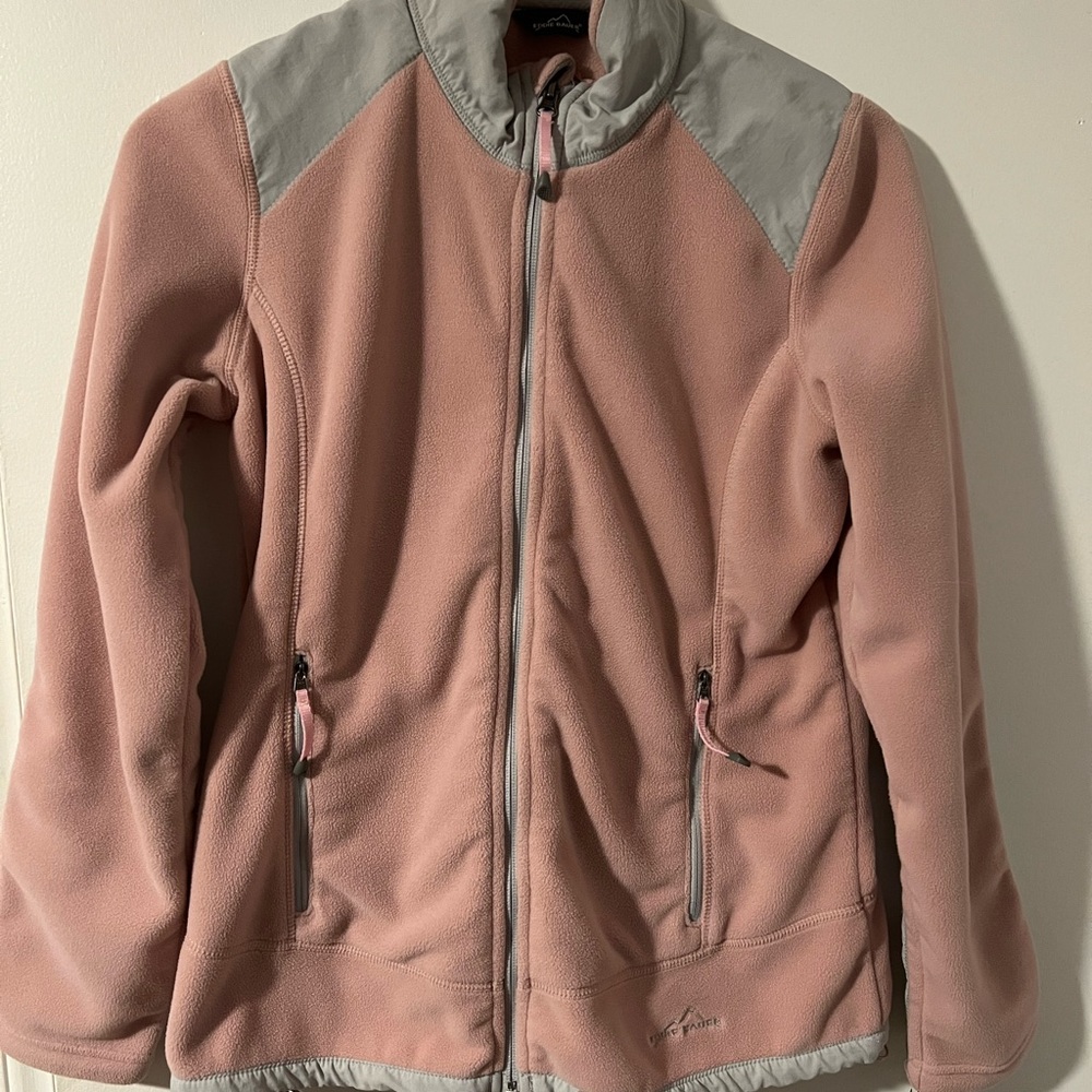 Eddie Bauer fleece jacket. Pink and grey. Size medium
